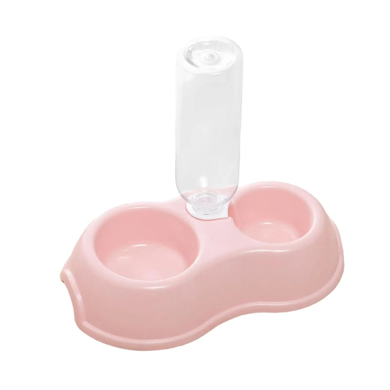 Pets Water and Food Bowl Set Nonslip Bottom Automatic Waterer Bottle Double Cats Dogs Bowls for Rabbit Small Medium Large Dog
