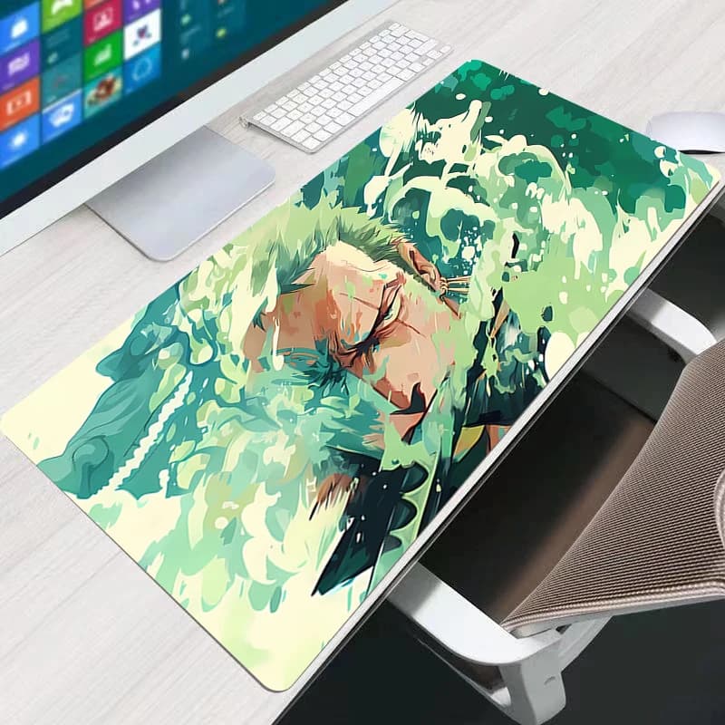 Tappetino per Mouse Anime 90x40cm One Piece Zoro XXL per Computer, Accessori da Gaming, Tappetino per Tastiera e Scrivania