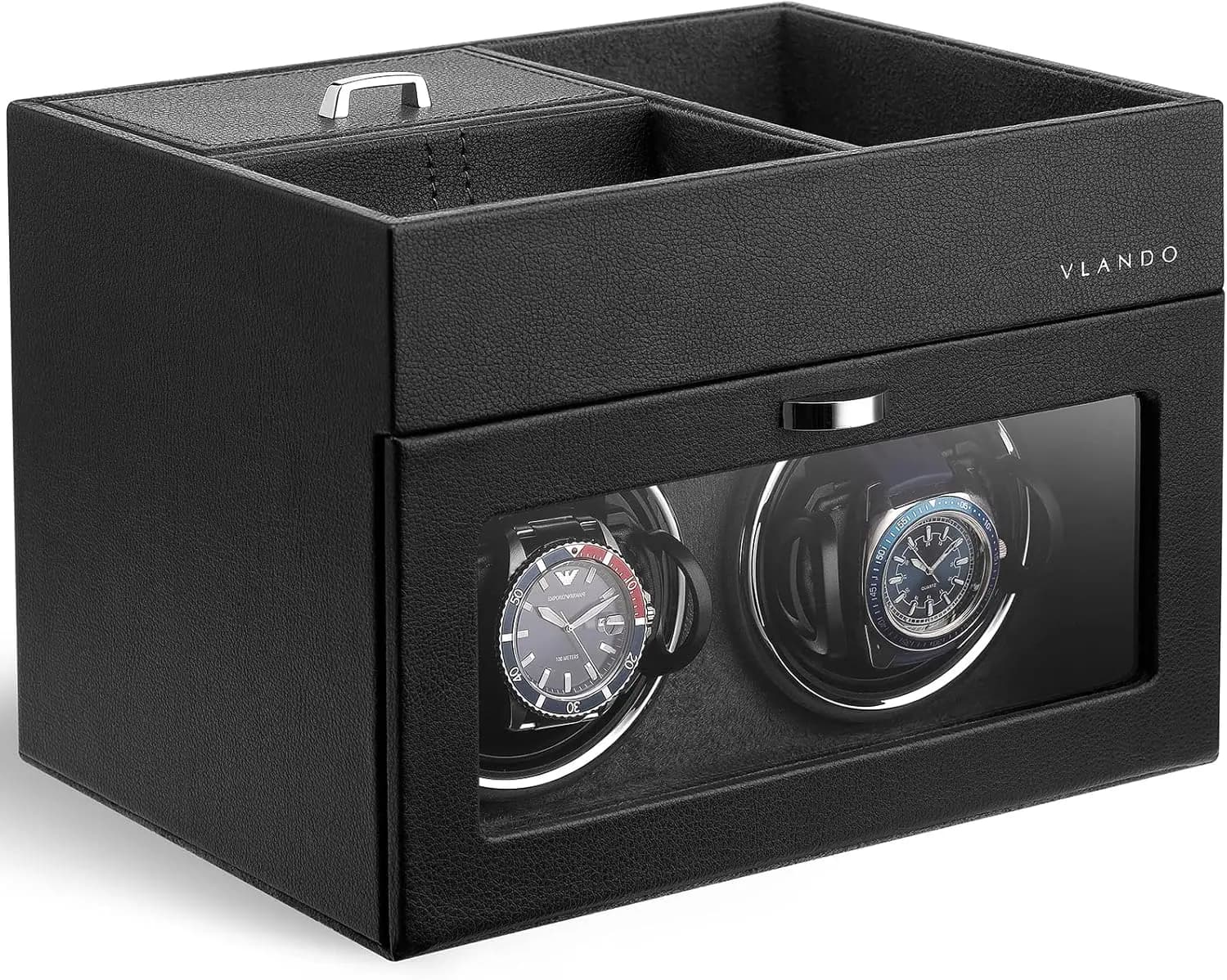 Automatic Wrapping Machine for Watches with Tray Boxes - Silent Motor, LED Light, Adjustable Bearings for Men's Watches