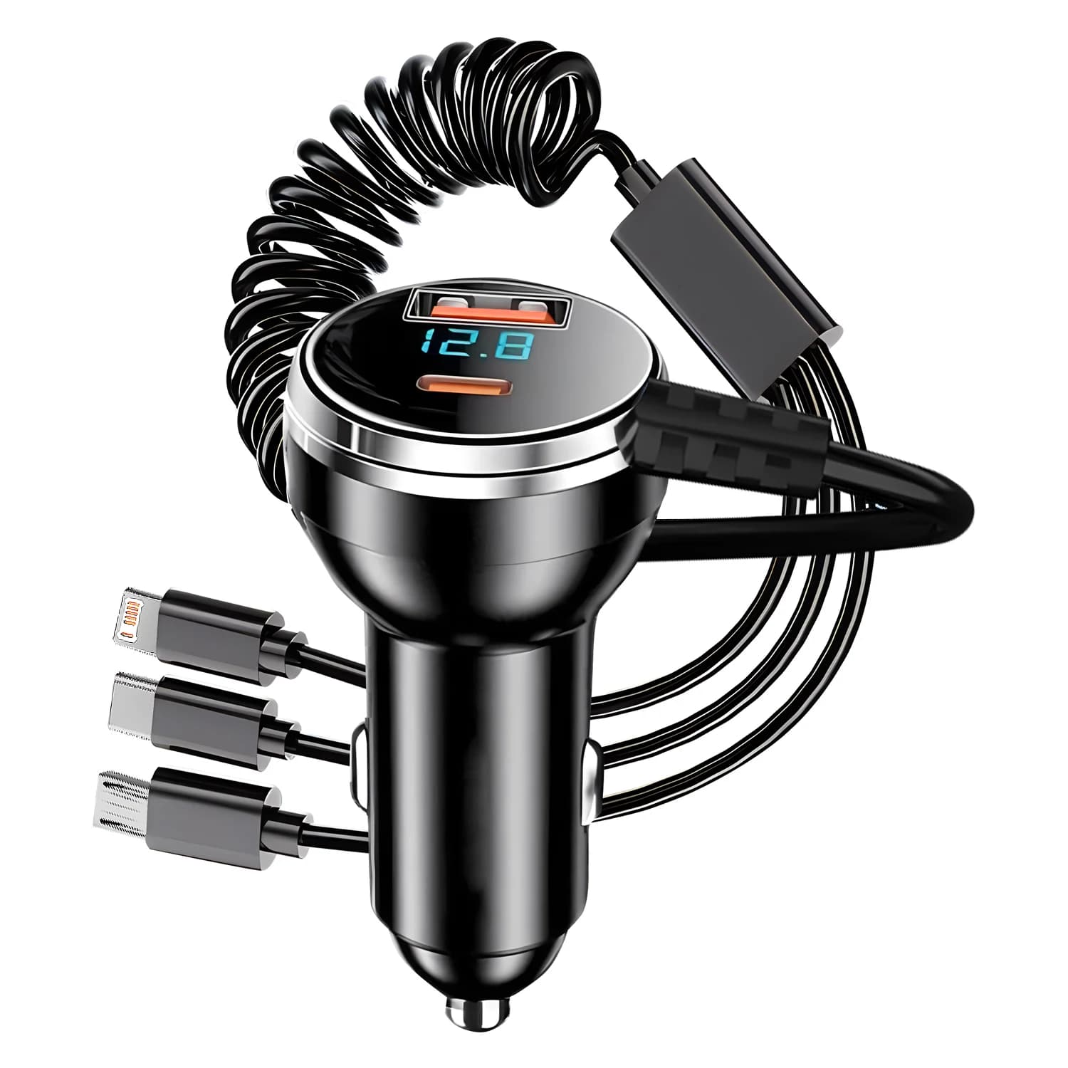 Car Charger PD QC3.0 230W - USB C Type C 5 Ports | Charger for iPhone Samsung Huawei Xiaomi