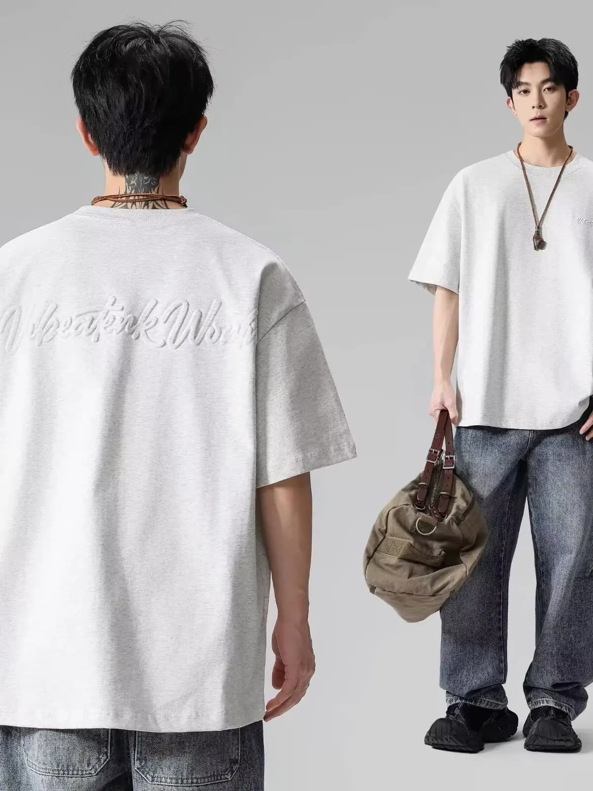 Men's Short Sleeve T-Shirt Pure Cotton round Neck Loose Fit Summer Casual Wear Breathable Comfortable Ins Brand Letter Print