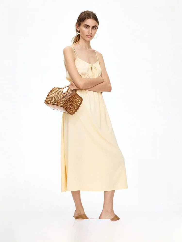 H&M Abito da donna estivo 2026 stile isola con cintura in vita, abito monopezzo casual in poliestere ed elastan per la spiaggia