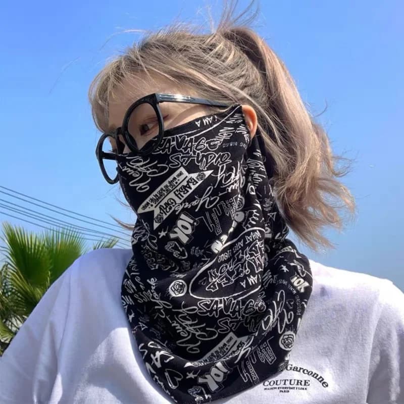 Maschera protettiva per il viso contro il sole, copertura per il viso in seta ghiacciata, protezione integrale estiva, protezione UV, protezione per il collo, maschera sottile