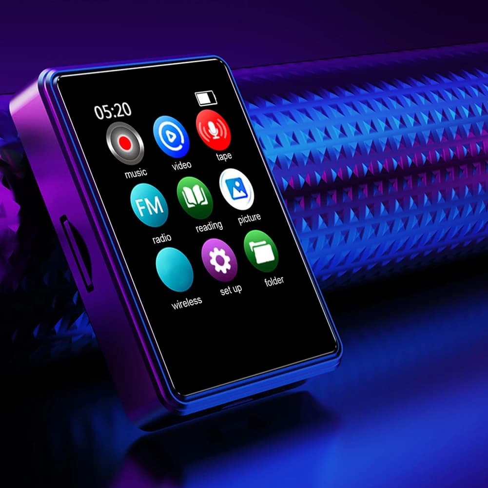 Lettori musicali MP3/MP4 compatibili con Bluetooth, lettore touchscreen completo con altoparlante integrato da 1,77 pollici per uso quotidiano