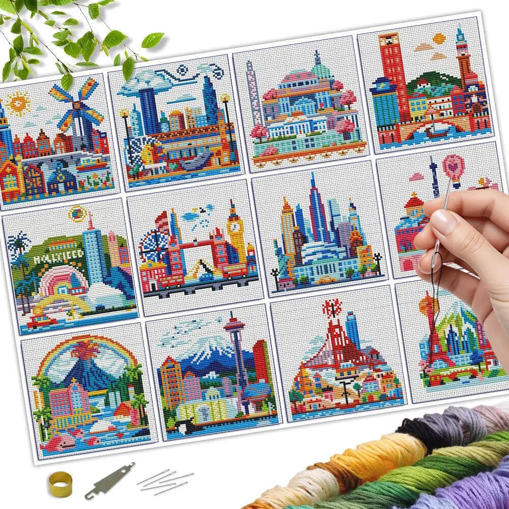 Disney 16 pezzi MINI ricamo cartone animato Lilo e punto angelo 11CT set di tela stampata kit punto croce cuore regali di San Valentino