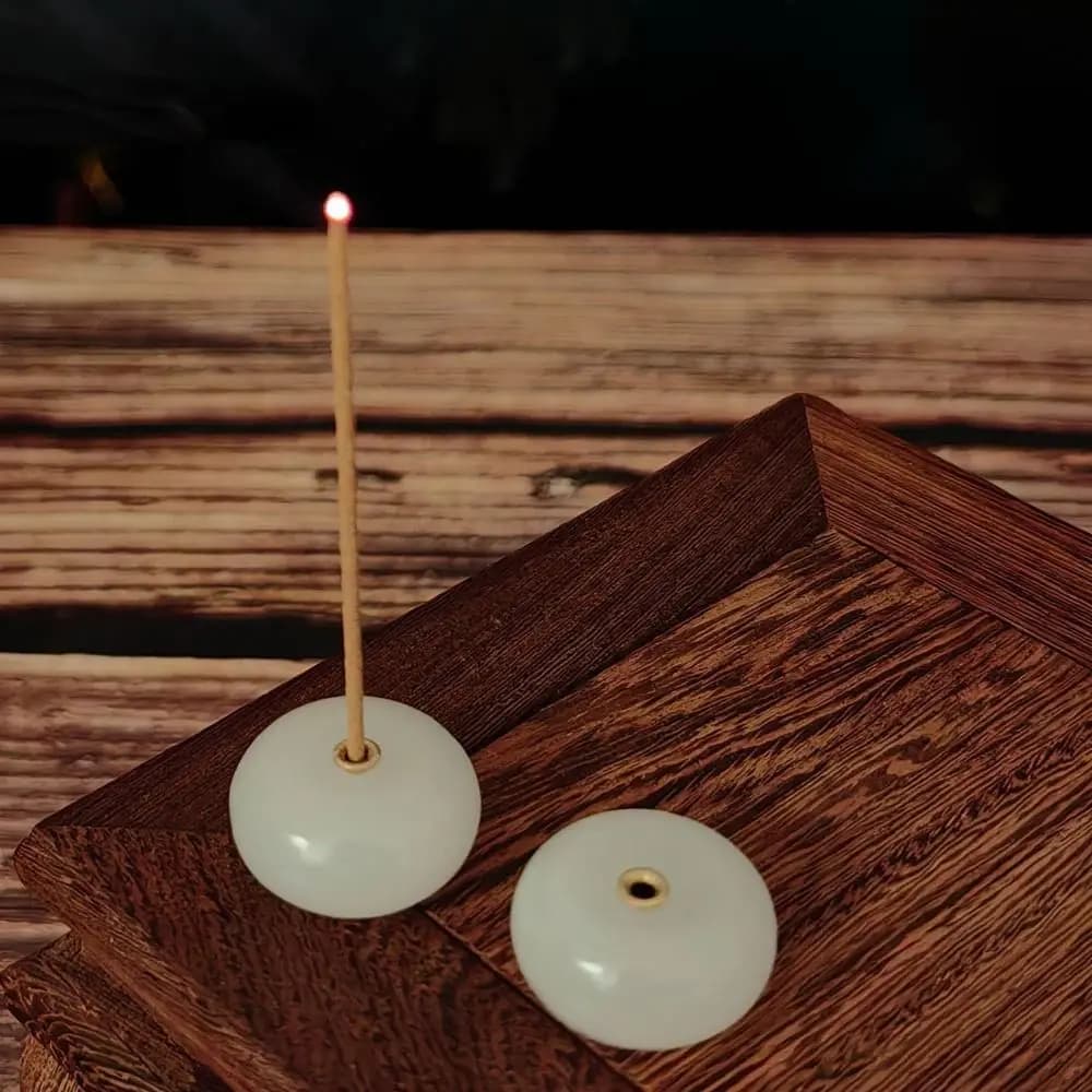 Spiritual Imitation Jade Mini Incense Stick Holder Handmade Meditation Space Incense Holder Minimalist Home Ornament Bedroom