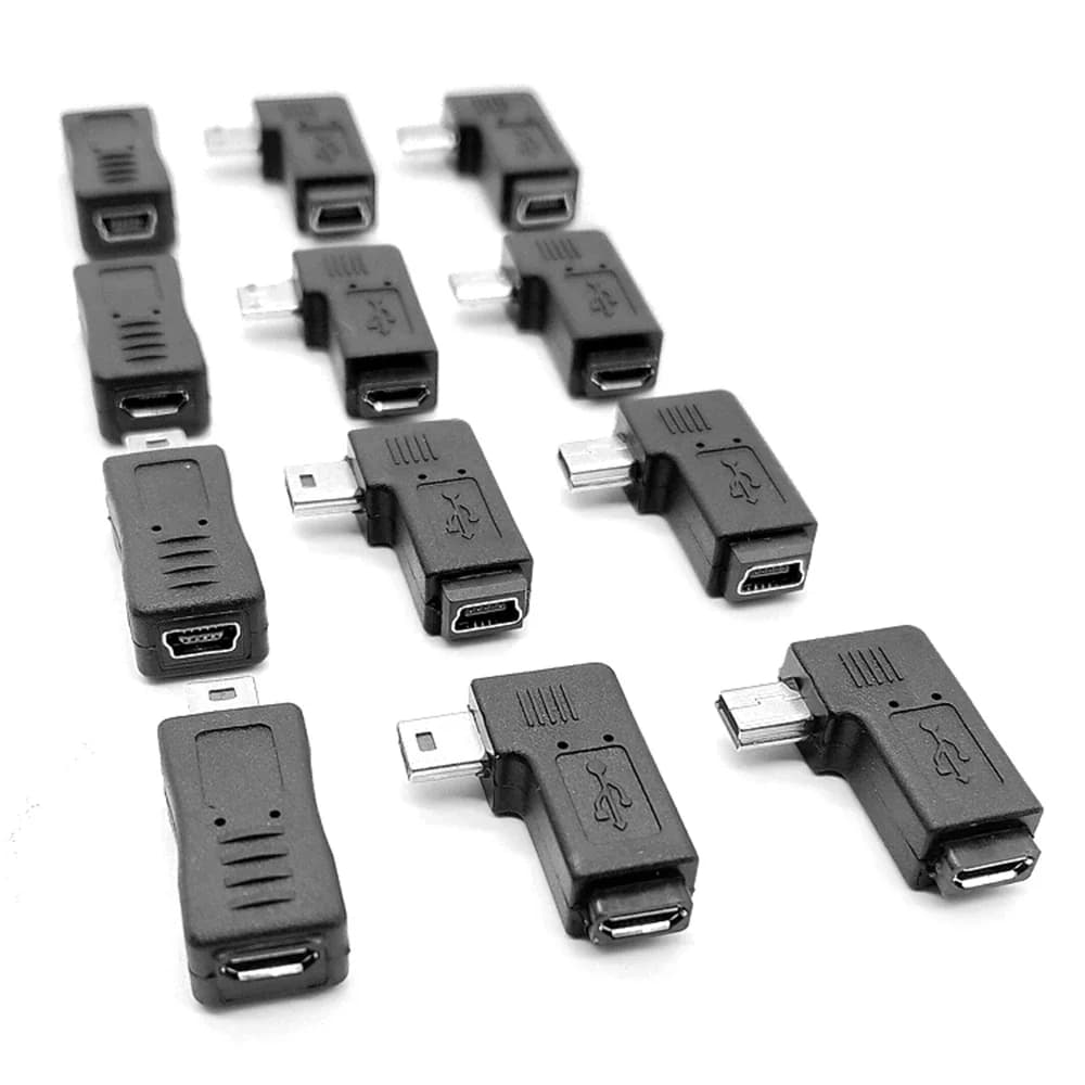 Connettore da Mini USB femmina a micro USB maschio a femmina porta a T per interfaccia cavo dati Android v3-v8 spina dedicata per dash cam