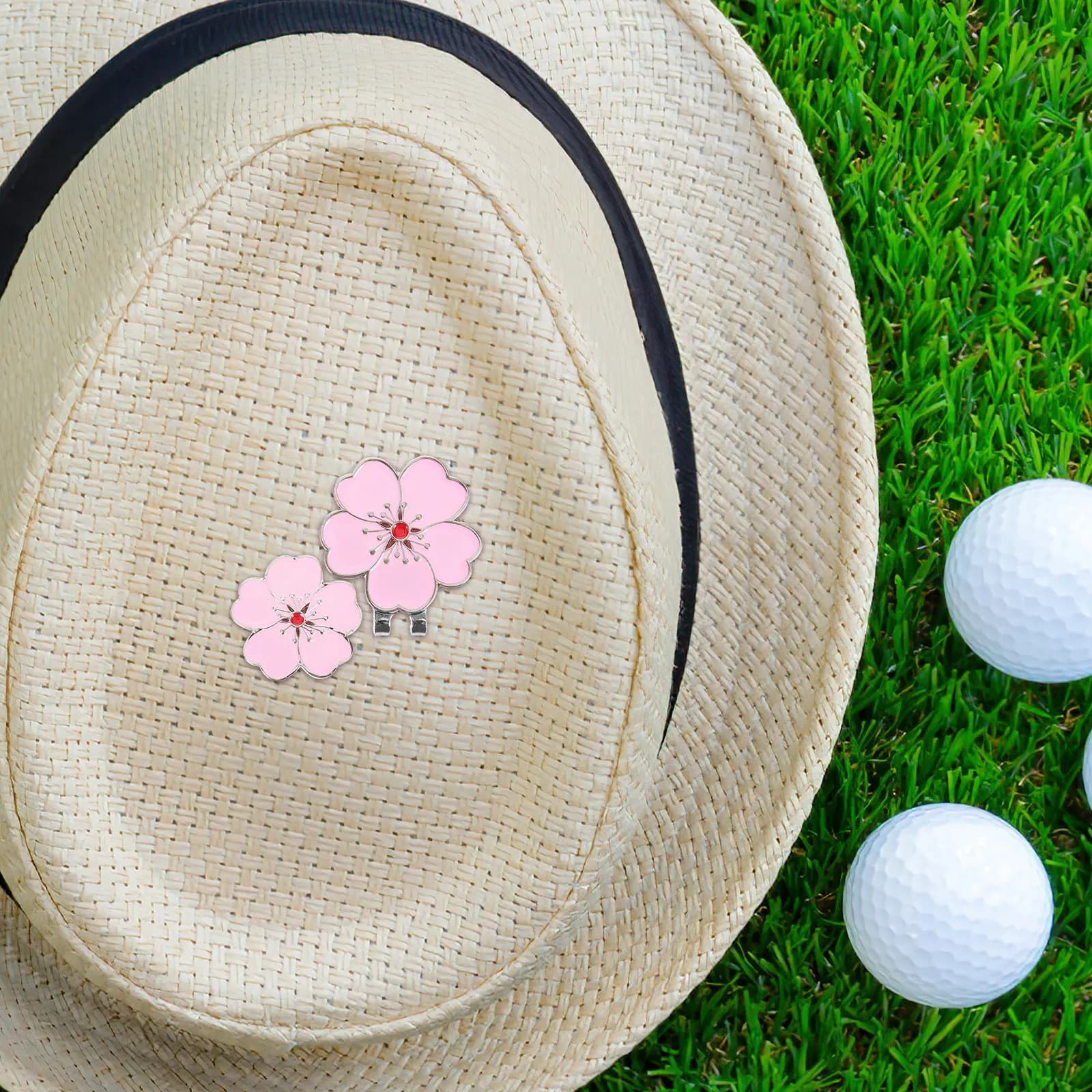 Clip per Cappello da Golf Rosa con Marcatore Magnetico, Accessorio in Metallo Durevole, Articoli per Golf, Marcatore di Palline Portatile, Regalo