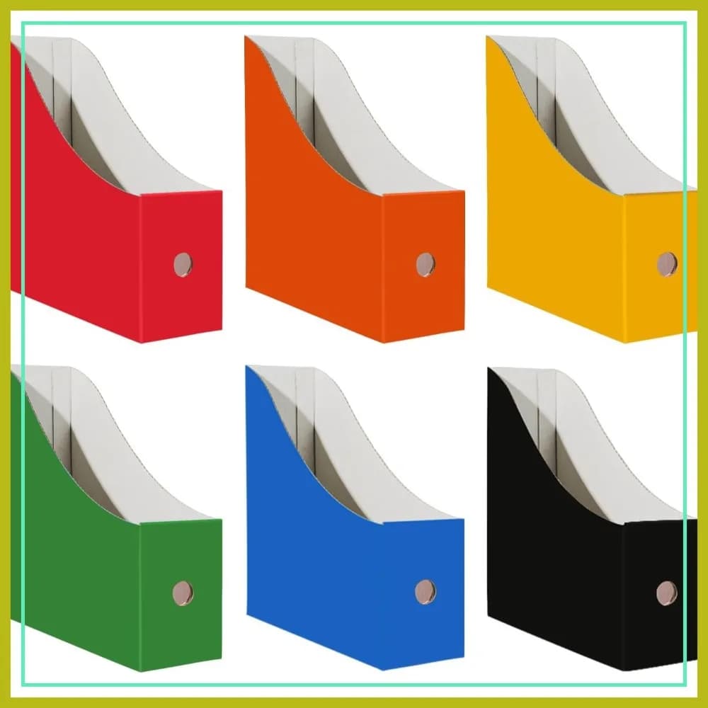 Portariviste da scrivania in cartone, confezione da 6, 26,9 x 25,9 x 8,9 cm, per ufficio, casa