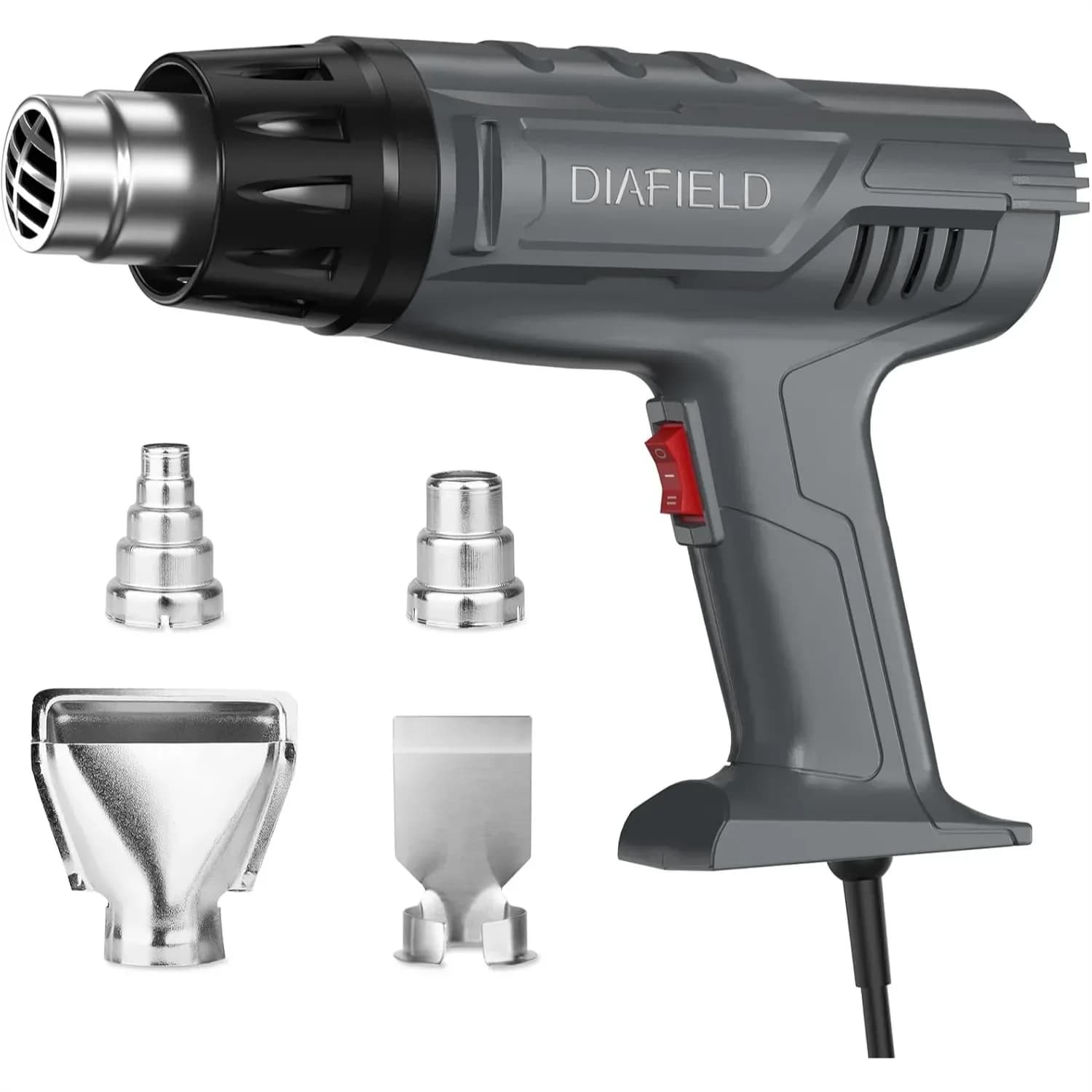 1850W Heat Gun With Dual Temperature Settings And 4 Nozzles For Shrink Wrap Vinyl Crafts Epoxy Resin
