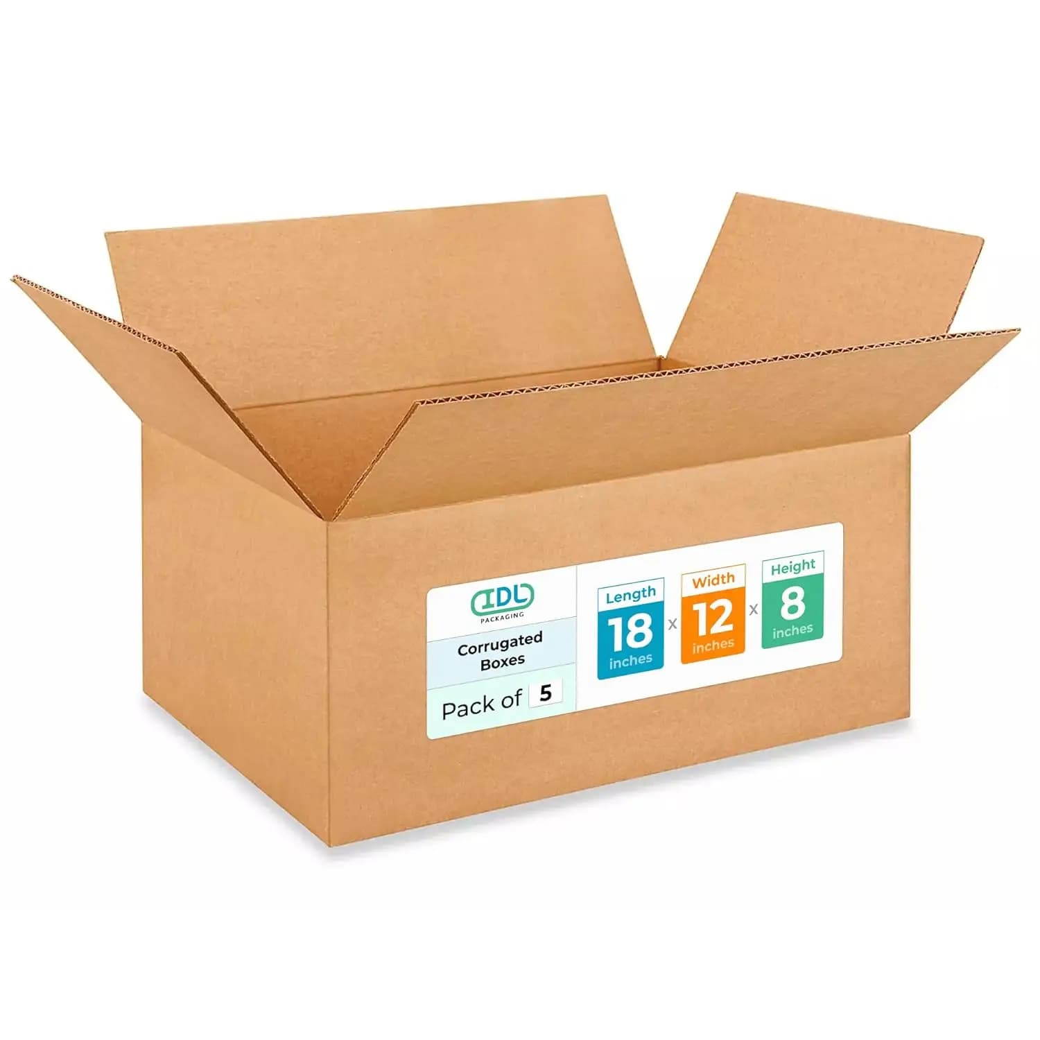 Scatole per Traslochi di Medie Dimensioni 18x12x8 Pollici (Confezione da 5) - Extra Resistenti 200 lb per Spedizioni e Stoccaggio