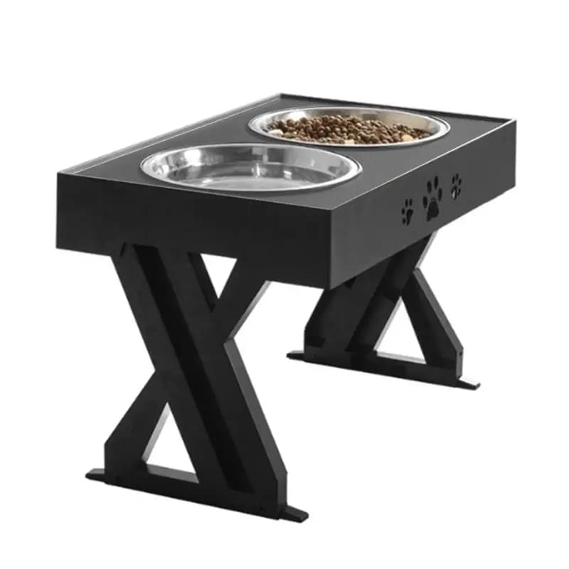 ABHU Dog Bowl Pet Feeder With Stand Adjustable Height Pet Feeding Dish Bowl Dog Elevated Food Water Feeders Cat Lift Table
