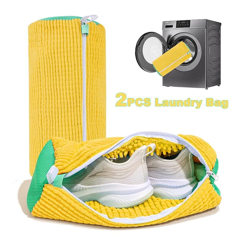 2pc Reusable Shoe Washing Machine Bag Laundry Shoe Bag Washer and Dryer for Sneaker Tennis Shoes Unstain Cleaner Kit