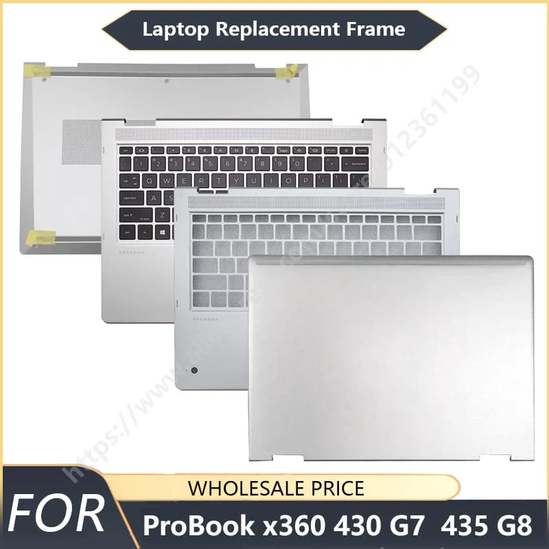 NUOVO per ProBook x360 430 G7 435 G8: Cover posteriore LCD, palmrest anteriore, coperchio inferiore, cerniere, tastiera retroilluminata