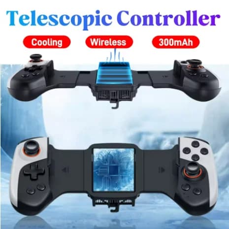 JK02 Controller Telescopico 2 in 1 con Radiatore a Semiconduttore per Raffreddamento Giochi, Compatibile con IOS/Switch/Android per Gaming su Smartphone