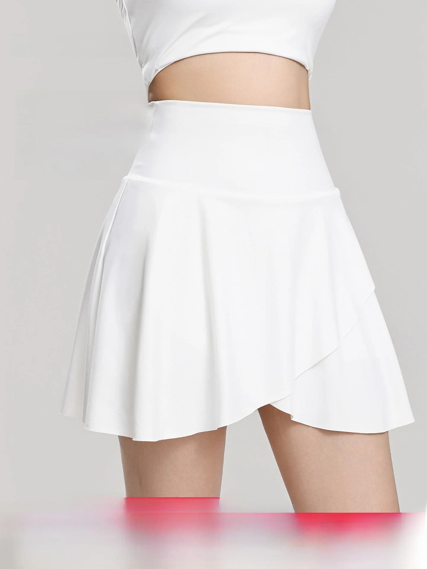 High Waist Sporty Tennis Skirt Women's Fitness Yoga Shorts Half-length A-line Skirt Breathable Moisture-wicking Polyester Blend