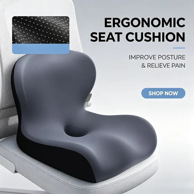 Cuscino in Memory Foam con Supporto Lombare Traspirante per Auto, Ufficio, Sedia Studenti, Tutte le Stagioni
