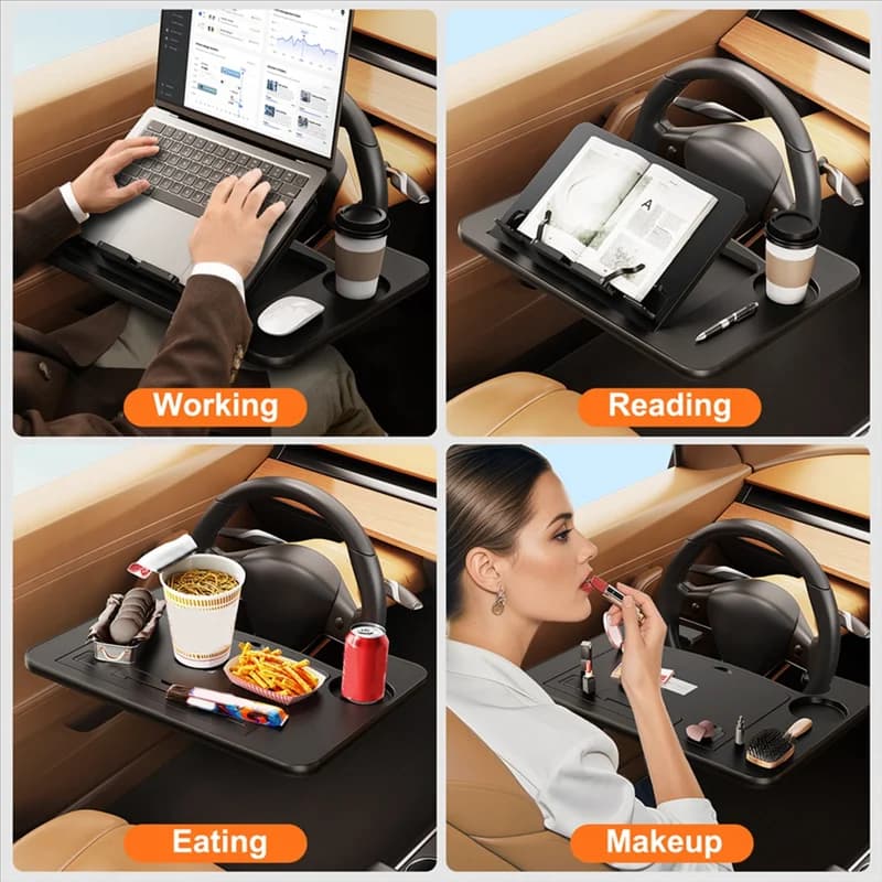 Volante per auto pieghevole vassoio regolabile tavolo da tavolo portatile per auto computer portatile supporto da scrivania per lavoro mangiare leggere