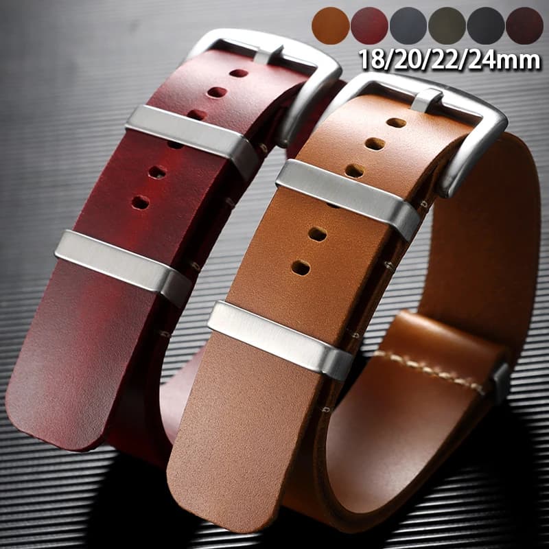 18mm 20mm 22mm 24mm Vintage Leather Watchband Universal Stitching Cowhide Strap for Seiko/Omega Watch Band Soft Sport Bracelet
