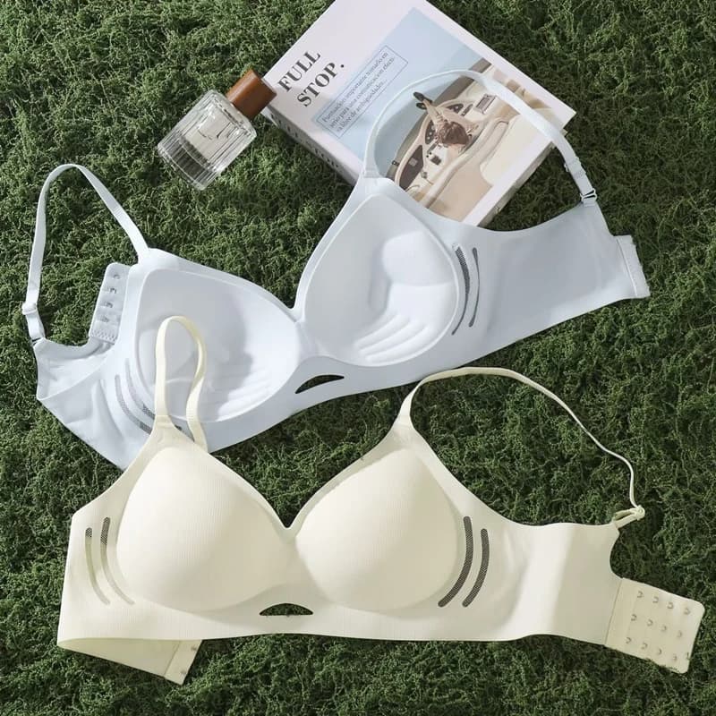 New Style Women's Push-Up Bra Hollow Fixed Cup Underwear Breathable Auxiliary for Small Breasts without Rims
