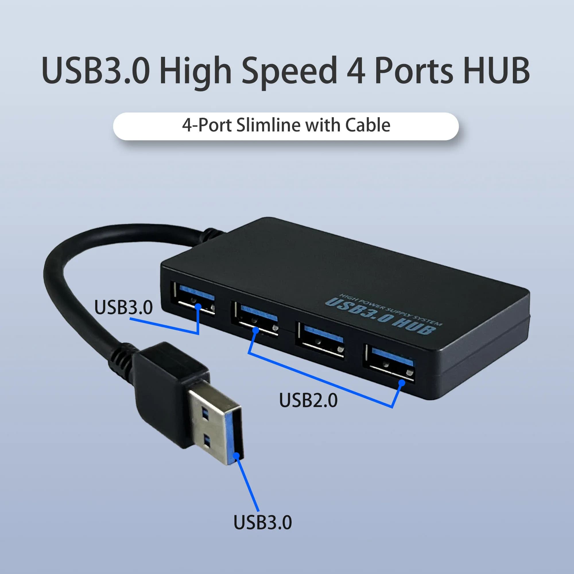 1PCS Hub USB a 4 porte Hub splitter da uno a quattro Plug And PlaySmall Socket Hub USB Splitter a 4 porte per laptop