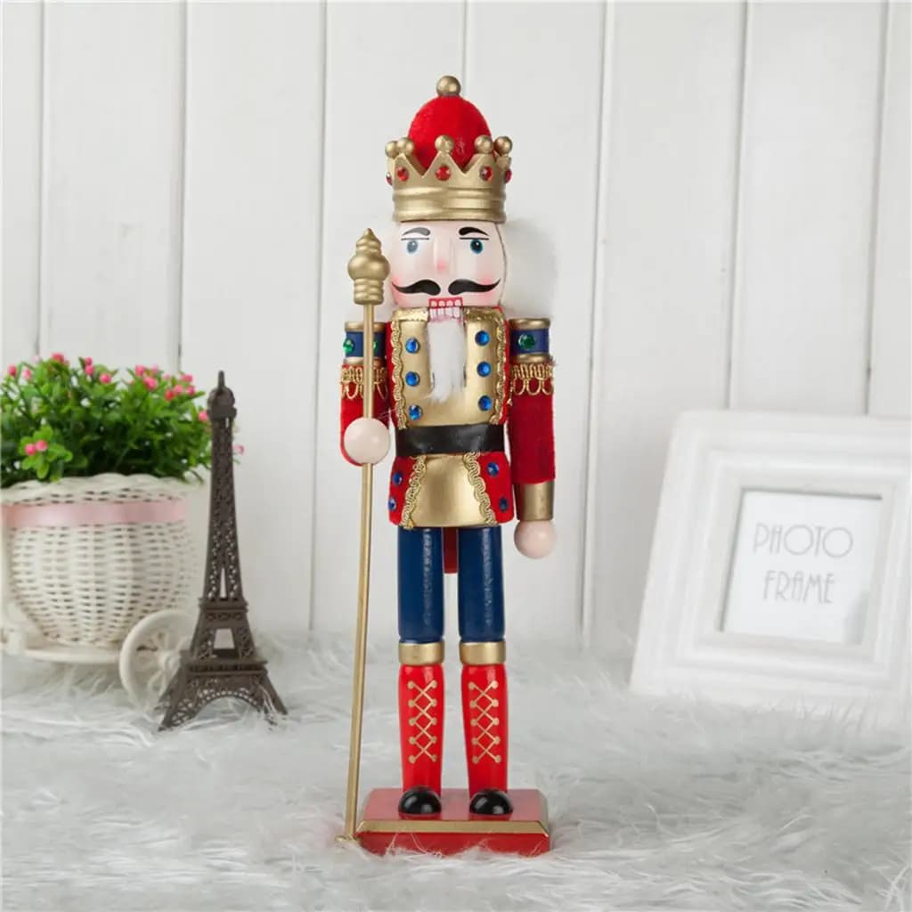 Figure di soldati schiaccianoci in legno dipinto a mano, bambola musicale, lei