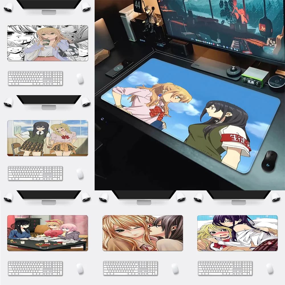 Tappetino per mouse Hot GL Anime C-Citrus con stampa HD, per giocatori di computer, con bordo bloccabile, antiscivolo, XXL 90x40 cm, per tastiera e scrivania PC