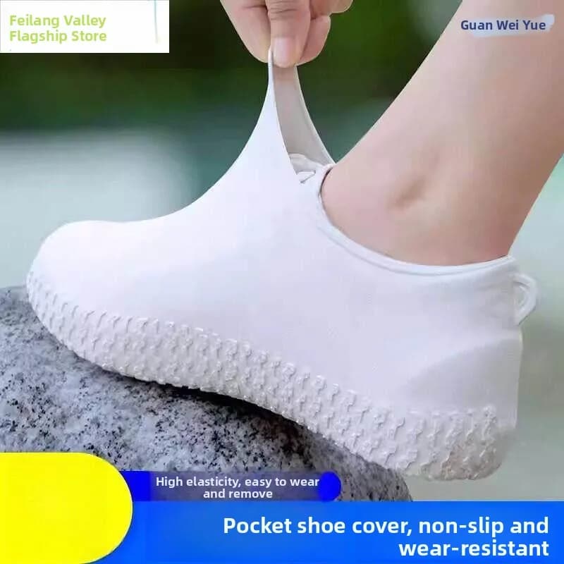 Thickened Anti-Slip Wear-Resistant Silicone Waterproof Shoe Covers Unisex Rain Boot Covers Low Cut for Outdoor Use in Summer