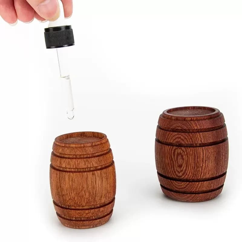 1pc Mini Wooden Barrel Aroma Diffuser Block Natural Solid Wood Essential Oils Fragrance Diffuser Car Aromatherapy Ornaments