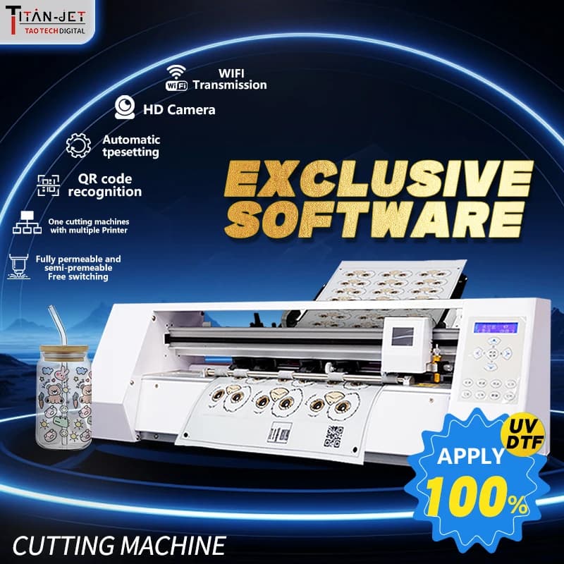 Mini Cutter Plotter Machine Automatic Desktop Cutter Vinyl LaserCutting Small Size for UV Stickers UV DTF Label Cutting Machine