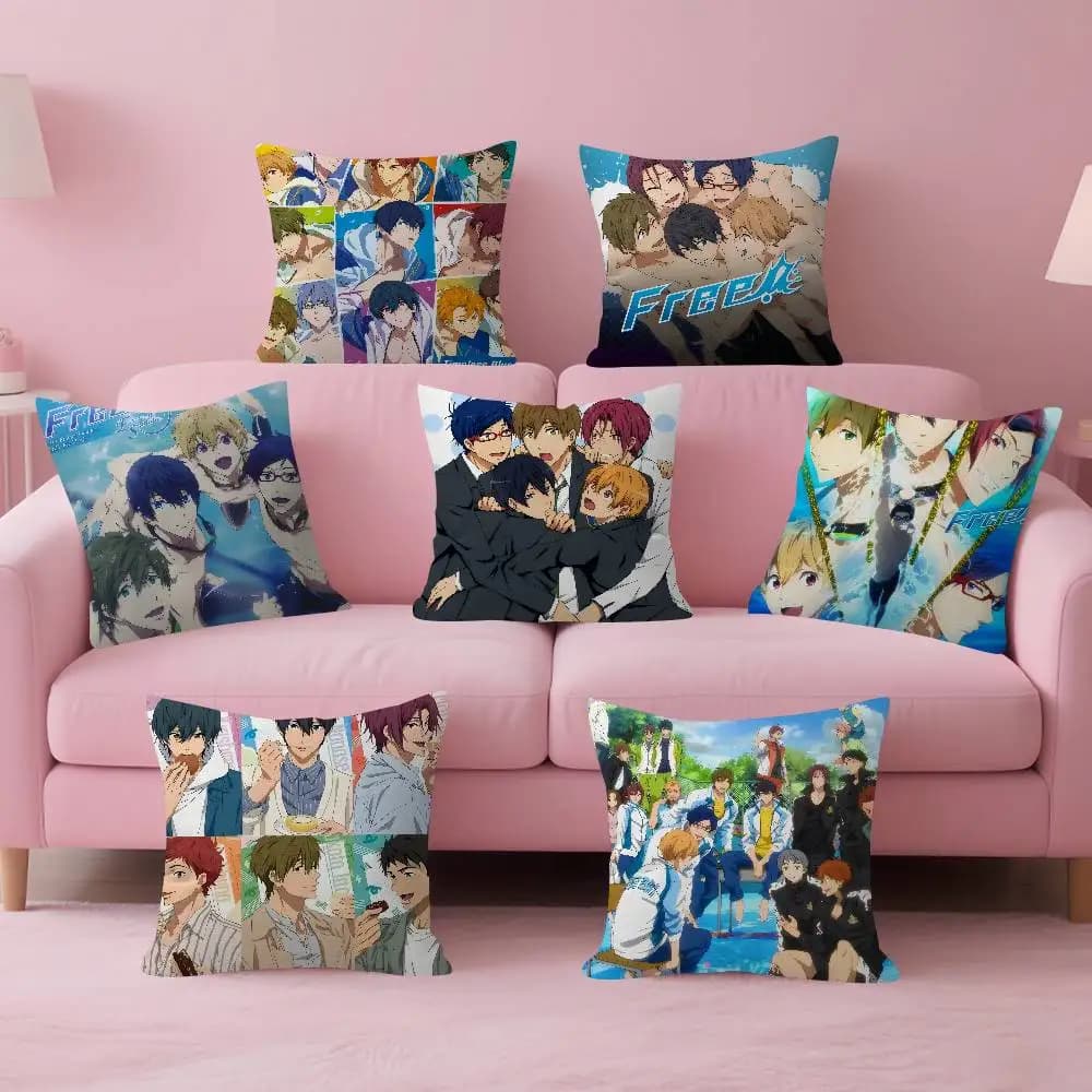 Fodera per cuscino Anime Free! Iwatobi Swim Club, federa decorativa personalizzata per divano e casa