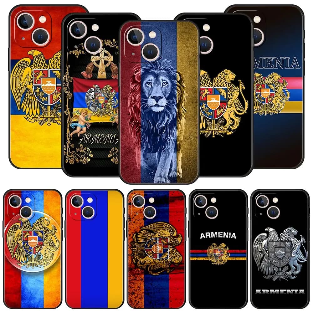Armonia Bandiera Armonia Per iPhone 11 12 13 15 16 14 Pro Max Telefono CaX XR XS 7 8 Plus 2020 di Lusso Nero Della Copertura Del Silicone Funda