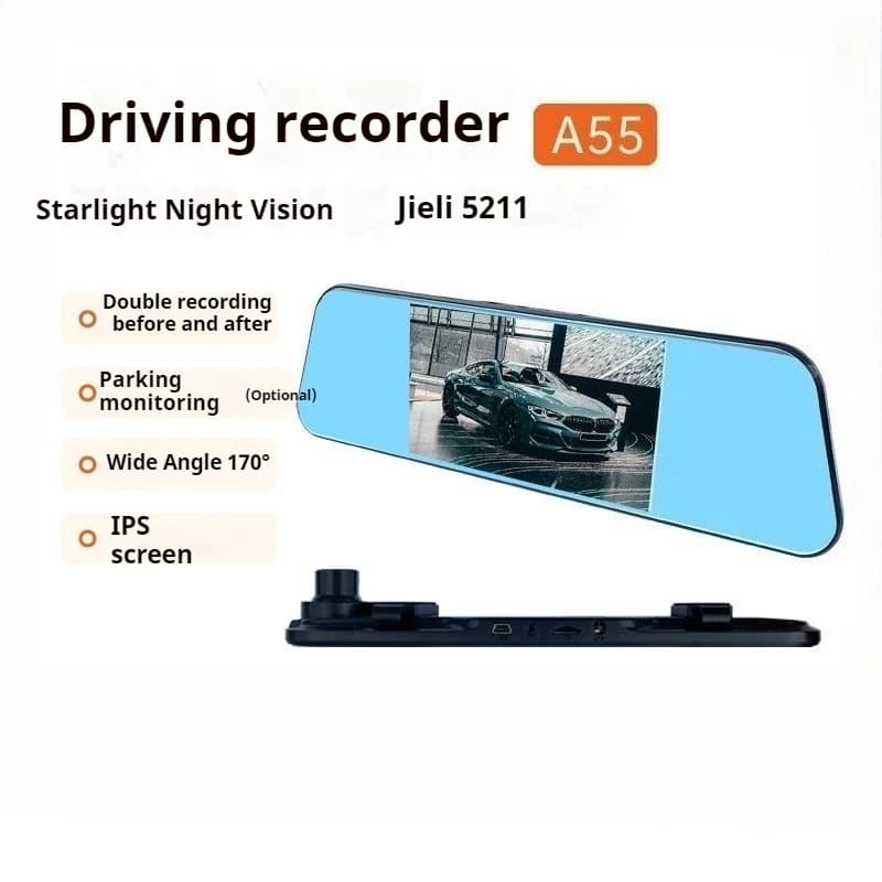 5.5inch 1080P WiFi Electronic Rearview Mirror Dashcam 170 ° Angle Car Vehicle Front and Rear Dual Recording Reverse Image DVR