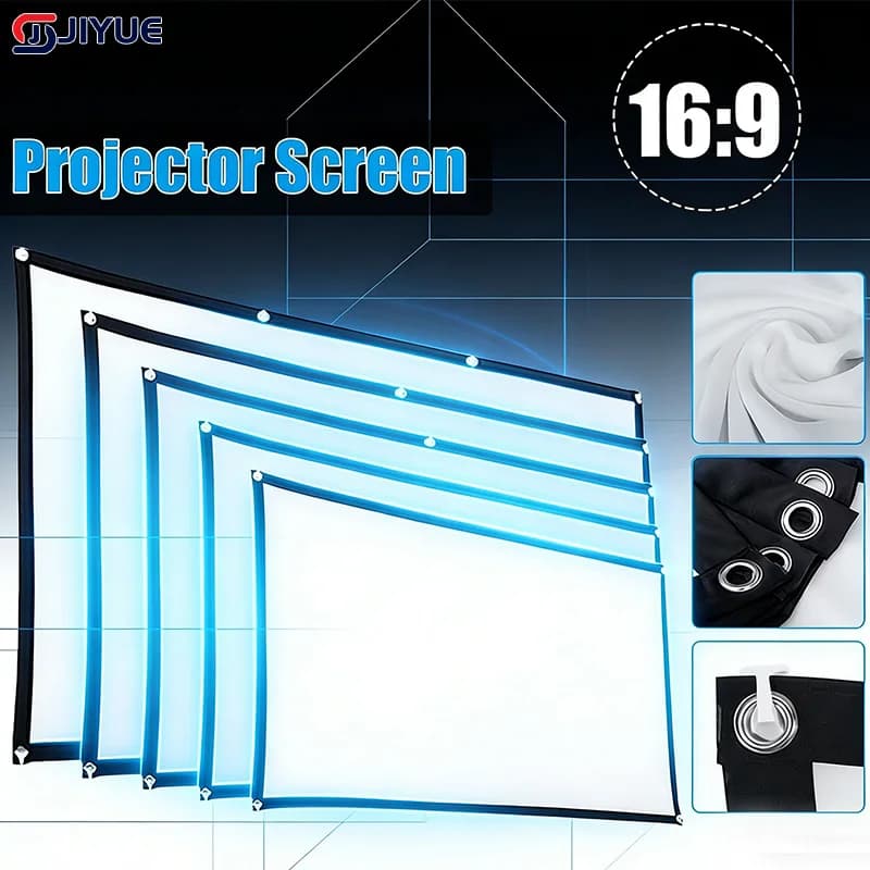 Schermo per proiettore portatile Lenovo Tenda semplice Anti-luce Schermi per proiezione da 60/84/100 pollici per proiettore per ufficio domestico all'aperto