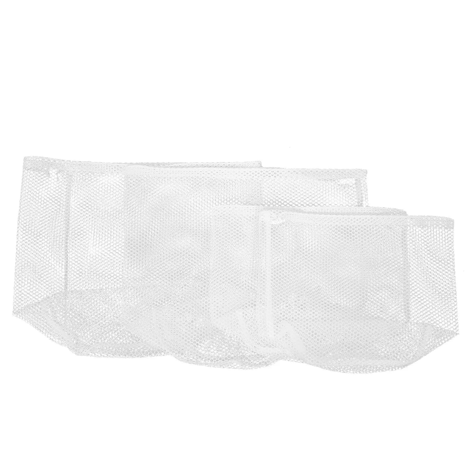 4Pcs Thick Coarse Mesh Laundry Bags Drawstring Closure Heavy Duty Reinforced Corners for Delicates Silk Lace Undergarments
