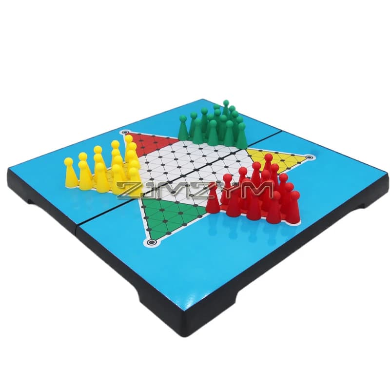 Gioco da tavolo di dama cinese Dama cinese magnetica 24 cm pieghevole, set di giochi da tavolo portatili Set di giochi divertenti per la famiglia