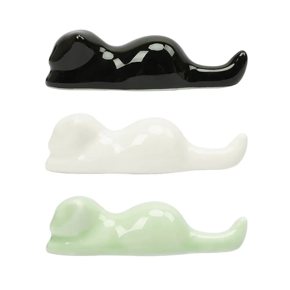 Set di 3 Portapennelli per Calligrafia in Ceramica, Organizzatore da Scrivania, Supporto per Penne, Accessori per Studio e Ufficio