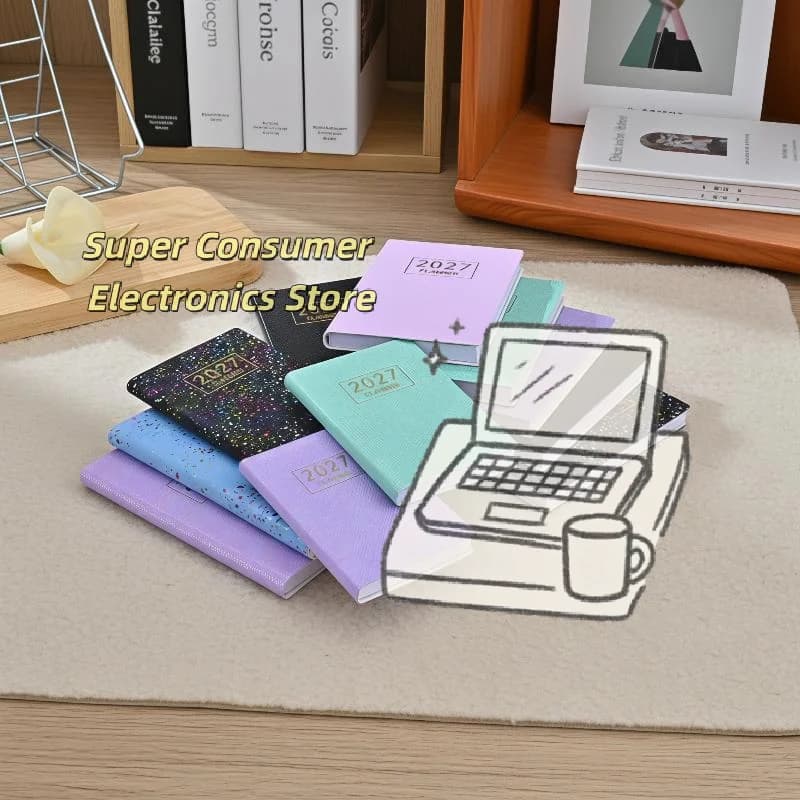 Mini 2027 Pocket Daily Planner with Full Year Calendar Agenda Notebook for Students Teenagers Academic & Daily Use