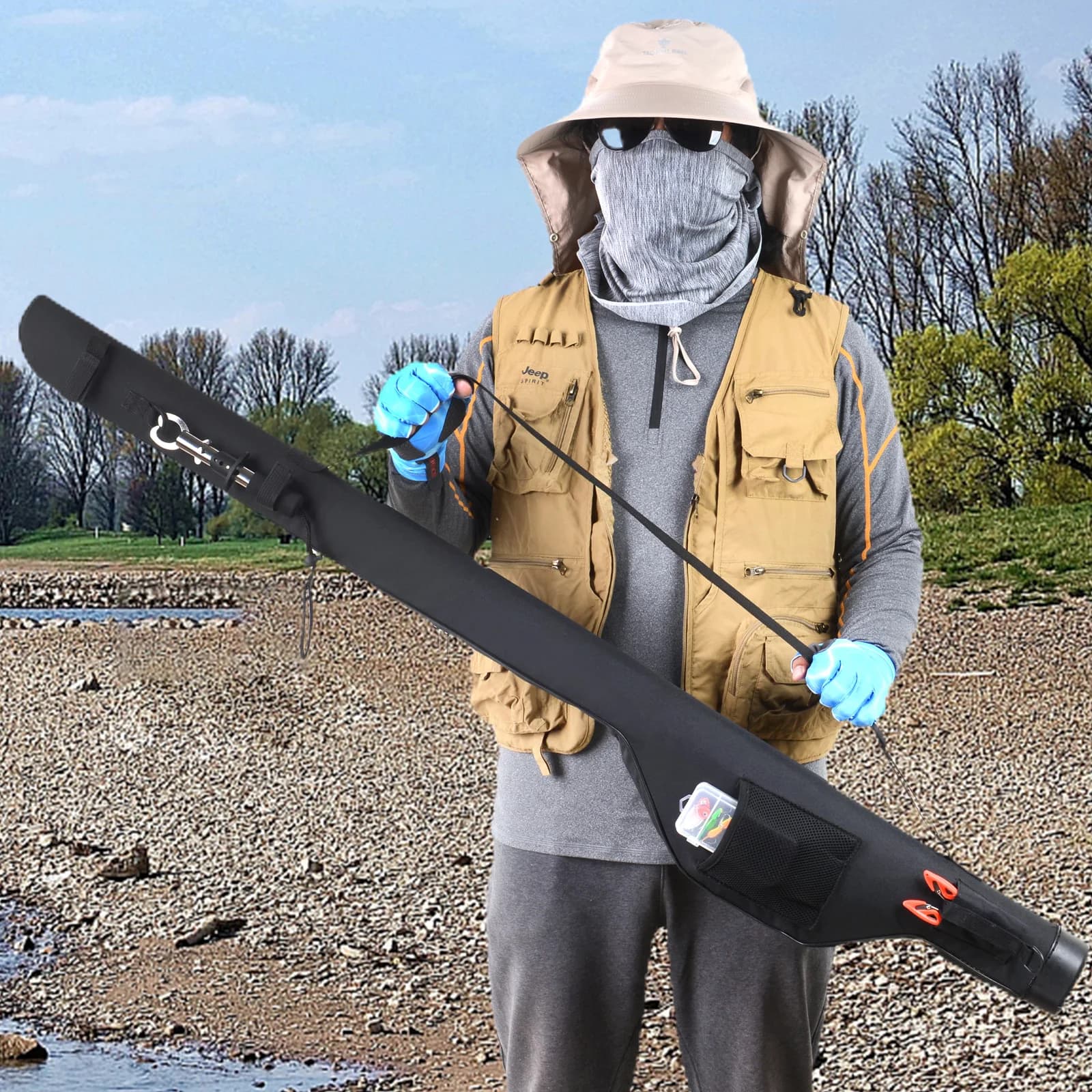 Borsa per canna da pesca impermeabile per organizer per canna da pesca 1. Custodia protettiva per canna da pesca Borsa rigida per attrezzatura da pesca