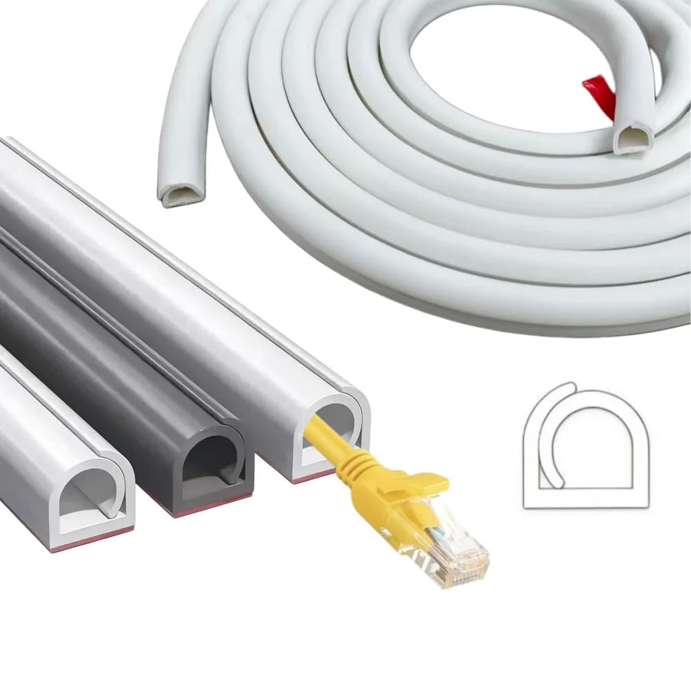 1 rotolo di protezione per cavi elettrici autoadesiva da 3 metri/118,11 pollici, canale per cavi in PVC, passacavi nascosto