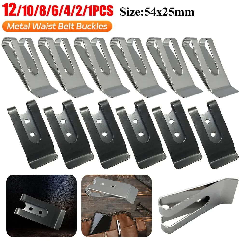 12-1 pz doppi fori in metallo fibbie per cinture in vita guaina a molla chiusura a Clip per tasche portafoglio fascia chiusura ad anello accessori 54x25mm