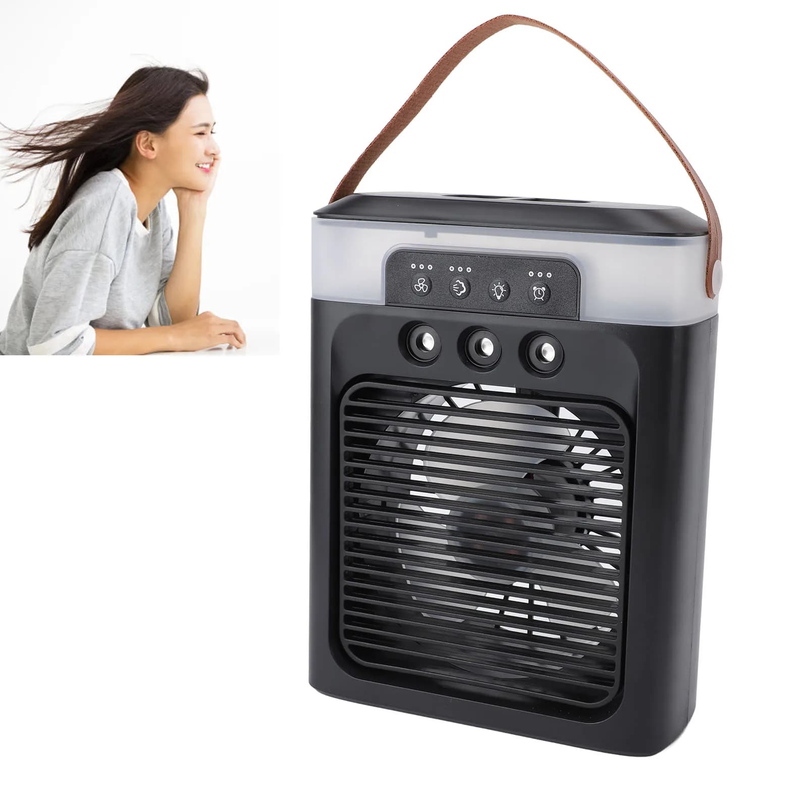 Ventilatore nebulizzatore portatile USB 400ml Olio essenziale Aromaterapia Umidificatore d'aria fredda per ufficio Camera da letto Viaggi Nero