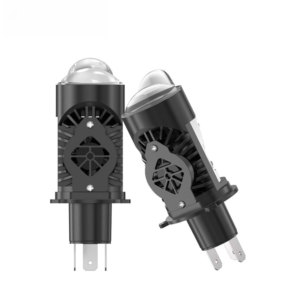 Faro a Proiettore LED H4 per Auto, Lampadina 6000K Canbus, Luce Abbagliante/Anabbagliante, Mini Lampada Turbo ad Alta Potenza per Auto/Moto, Mini Lente RHD LHD