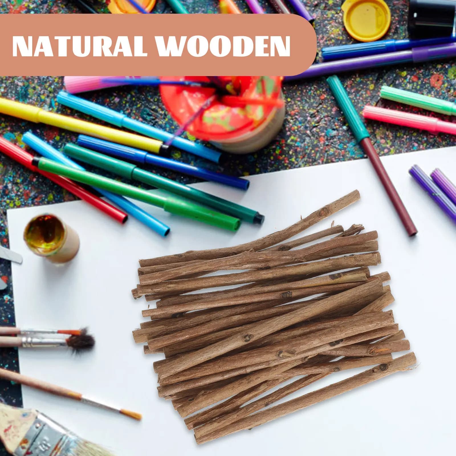 100 Pezzi Bastoncini di Legno Naturale con Corteccia, per Decorazioni Fai-da-Te, Matrimoni, Natale, Oggetti di Scena Fotografici