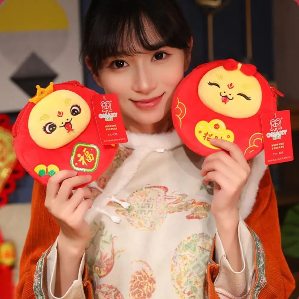 Lucky Money Zodiac Snake Crossbody bag Red Packet Chinese Snake Year Money Bag Cartoon Red Lucky Money Wallet Childrens Gift