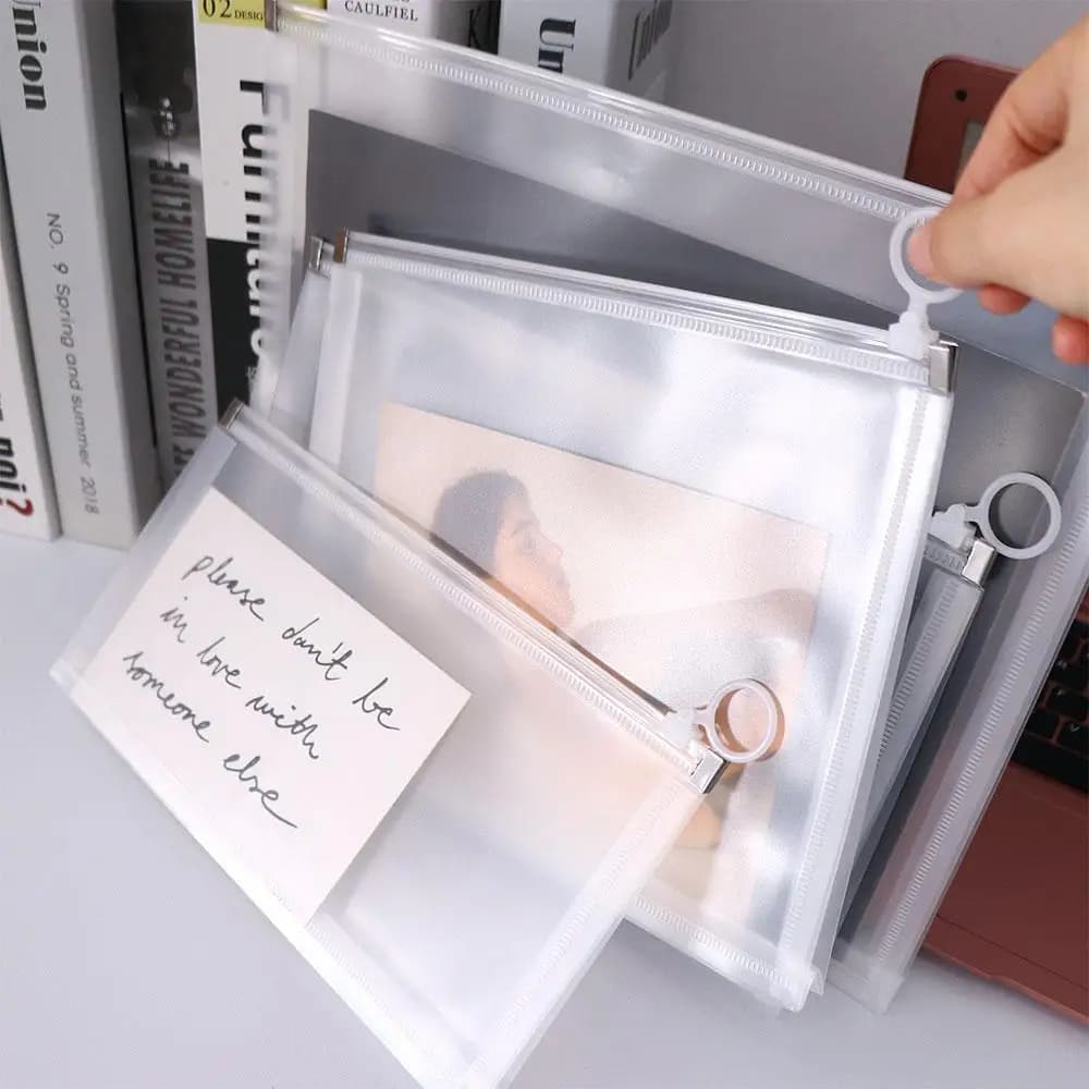 B5 A4 A5 A6 borsa per documenti trasparente portadocumenti per ufficio cartella per scuola borsa con cerniera Loop Pull Organizer cancelleria scrivania Storage