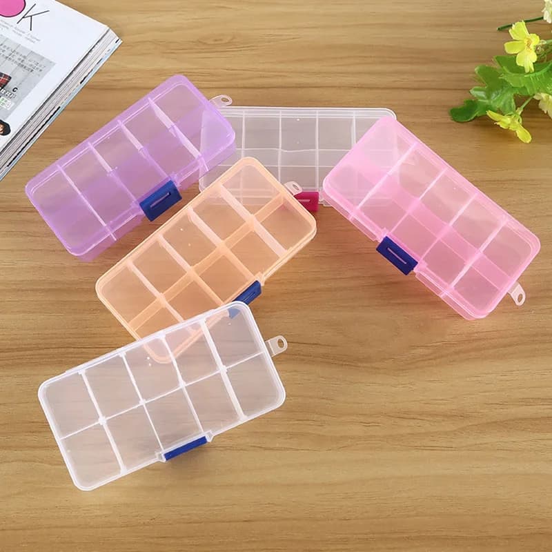 New 1PC 10 Parts Immaculate Storage Box Transparent Esca Hook Square Box Fish Accessories Flying Equipment Box