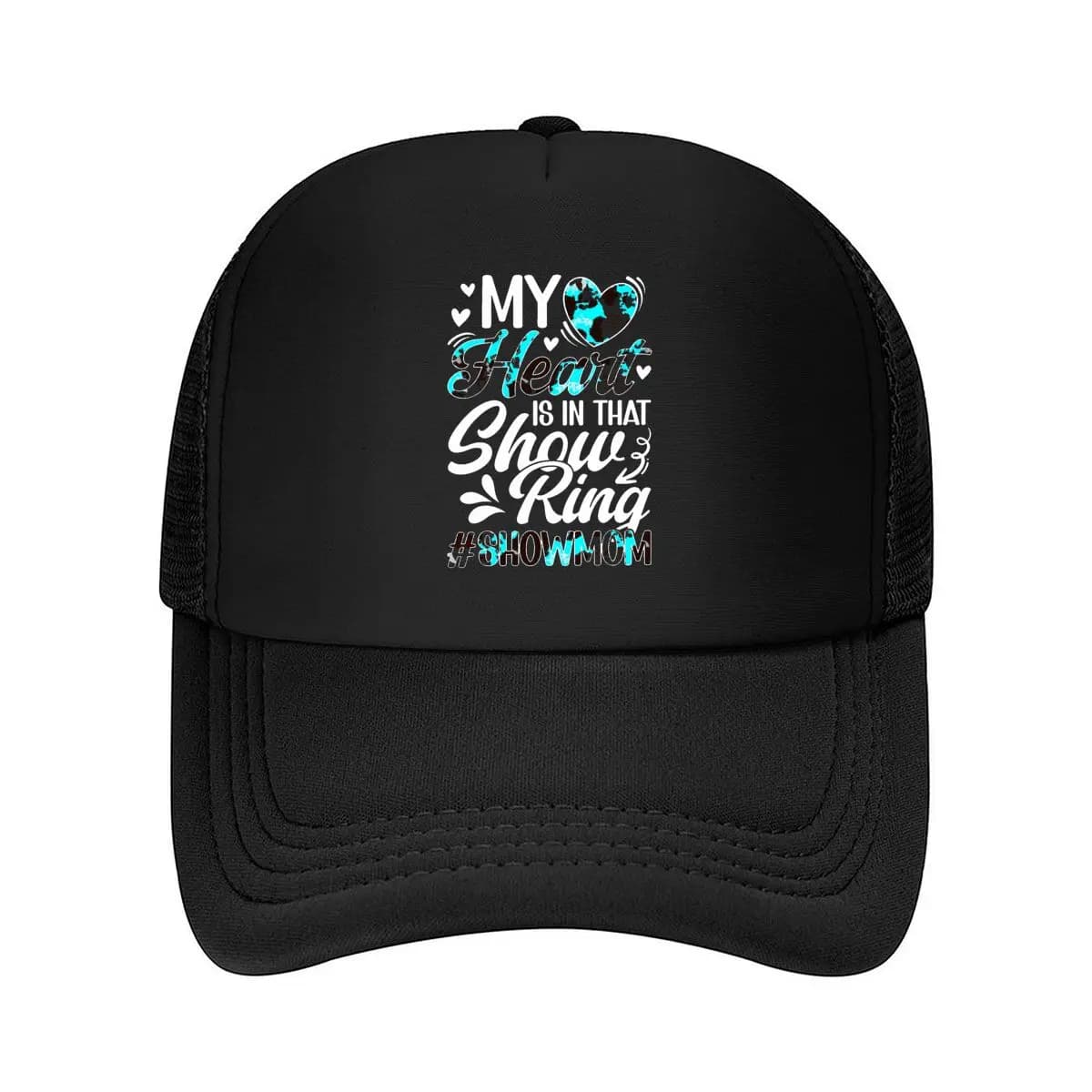 Show Mom Show Ring Graphic Mesh Baseball Cap Hip Hop Dad Hat For Womens Unisex Female