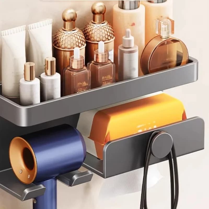Supporto per Asciugacapelli Senza Foratura per Bagno