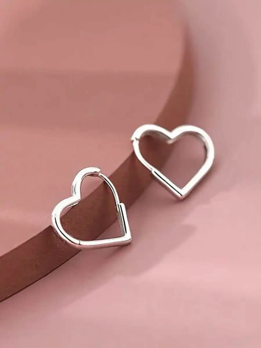 Heart-shaped hoop earrings with elegant minimalist design